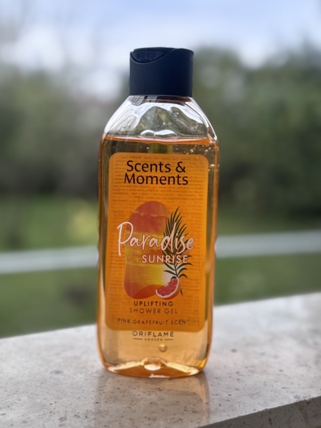 ژل شستشوی بدن اوریفلیم مدل Paradise Sunrise با رایحه گریپ فروت صورتی